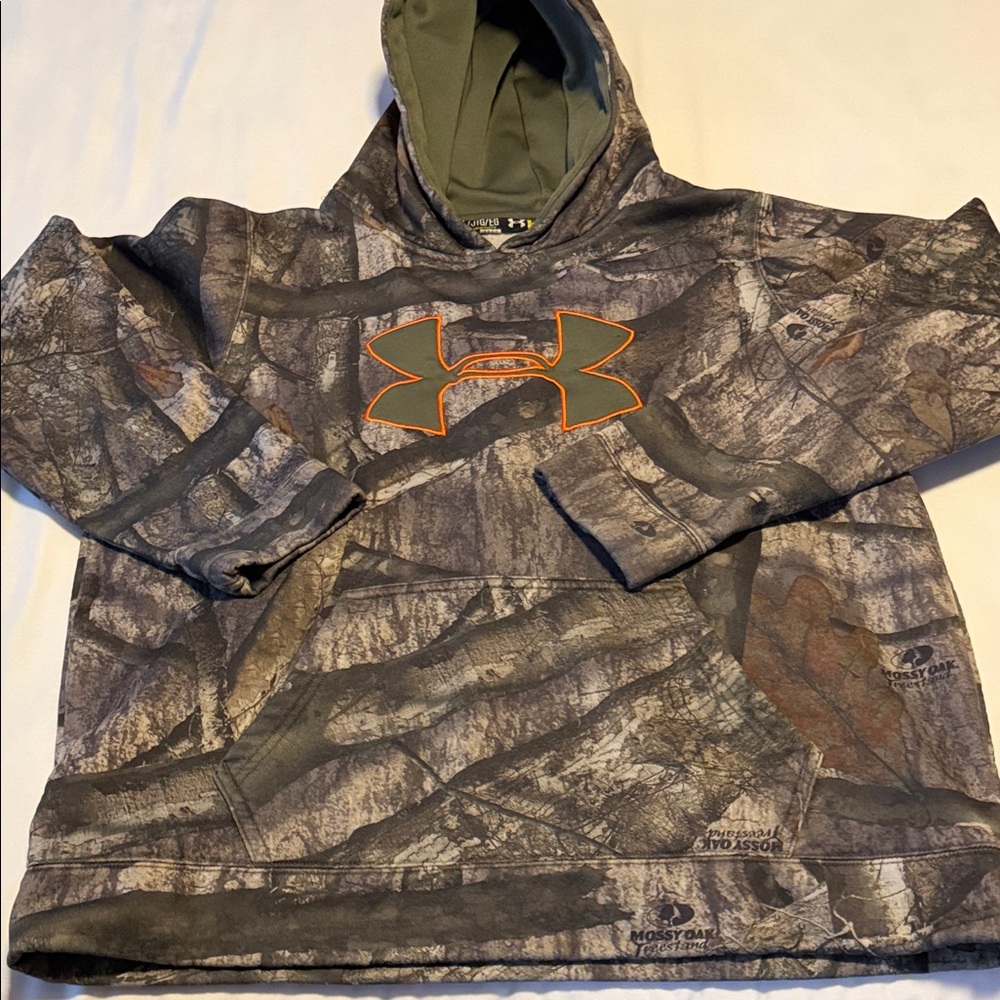 Under Armour Kids Camo Hoodie - Gray and Orange